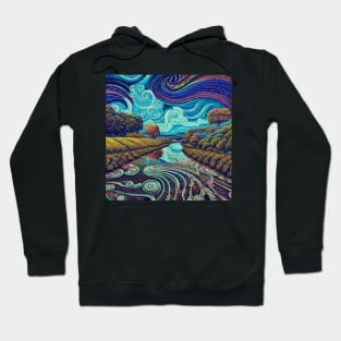 Beautiful swirl Rustic Landscape Hoodie